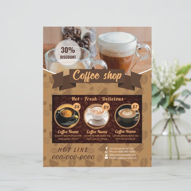 Coffee Shop Flyer Template (Standing Front)