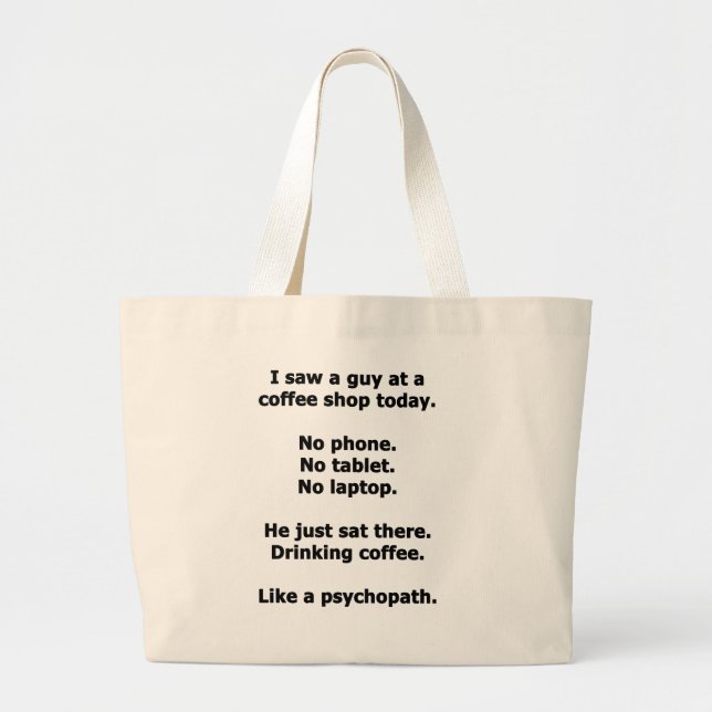Coffee Shop Large Tote Bag (Front)