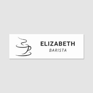 Coffee Shop Logo Name Tag