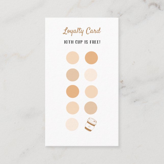 Coffee Shop Loyalty Card, Loyalty Card Coffee (Front)