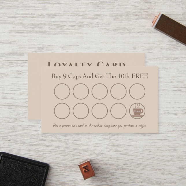 Coffee Shop Loyalty Cards (Front/Back In Situ)