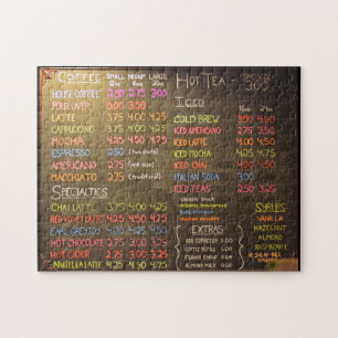 Coffee Shop Menu - 11x14 - 252 pcs Jigsaw Puzzle