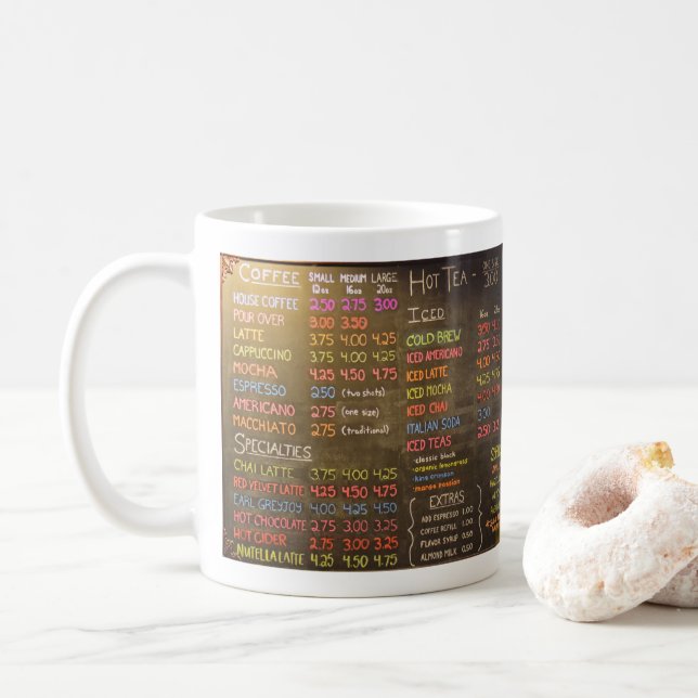 Coffee Shop Menu Board   -  Coffee Mug (With Donut)