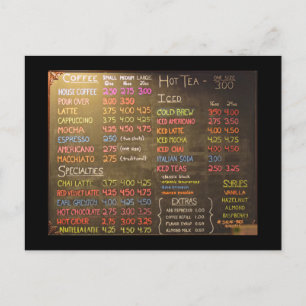 Coffee Shop Menu Board  -  Postcard