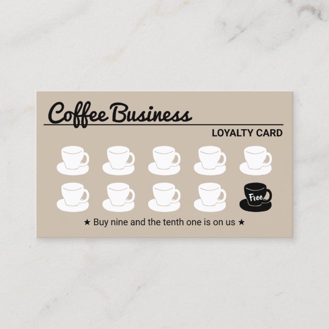 Coffee Shop Plain Beige Customer Loyalty (Front)