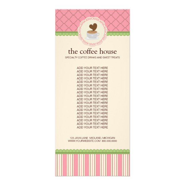 Coffee Shop Product Rack Cards (Front)
