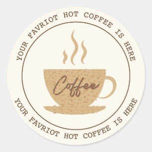 Coffee Shop Professional branded logo  Classic Round Sticker