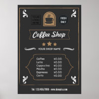 Coffee Shop Retro add logo Menu