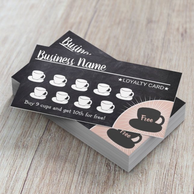 Coffee Shop Rustic Chalkboard Loyalty Punch Card (Creator Uploaded)