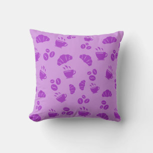 Coffee Shop Style Pattern Throw Pillow
