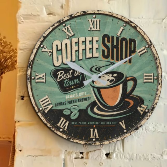Coffee Shop Vintage Large Clock (Creator Uploaded)