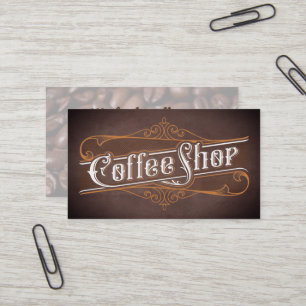 Coffee Shop Vintage Lettering Business Card