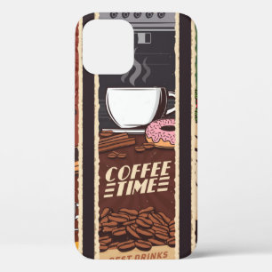 Coffee shop vintage vintage banners,  cafeteria an iPhone 12 case