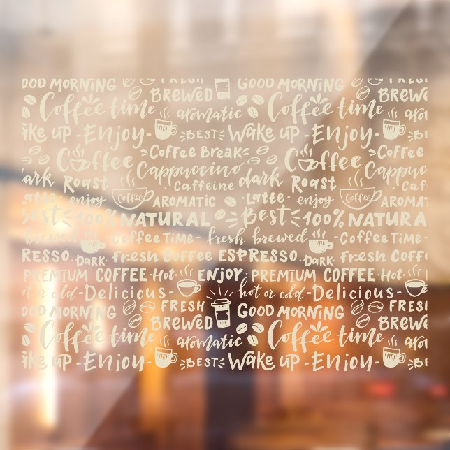Coffee shop window decals, modern window cling (Sheet 2)