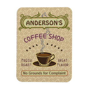 Coffee Shop with Cup Create Your Own Personalized Magnet