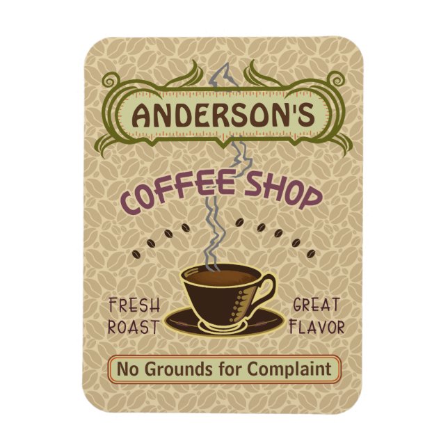 Coffee Shop with Cup Create Your Own Personalized Magnet (Vertical)
