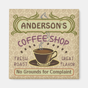 Coffee Shop with Cup Create Your Own Personalized Magnet
