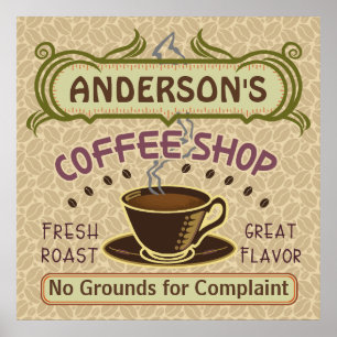 Coffee Shop with Cup Create Your Own Personalized Poster