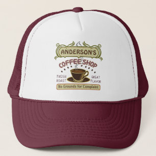 Coffee Shop with Cup Create Your Own Personalized Trucker Hat