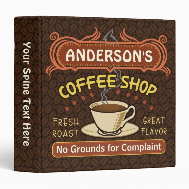 Coffee Shop with Mug Create Your Own Personalized Binder (Front/Spine)