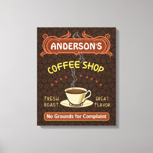 Coffee Shop with Mug Create Your Own Personalized Canvas Print