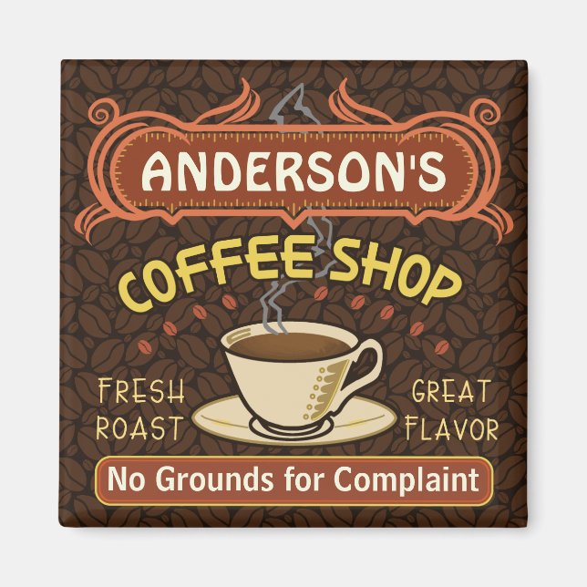 Coffee Shop with Mug Create Your Own Personalized Magnet (Front)