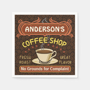 Coffee Shop with Mug Create Your Own Personalized Napkin