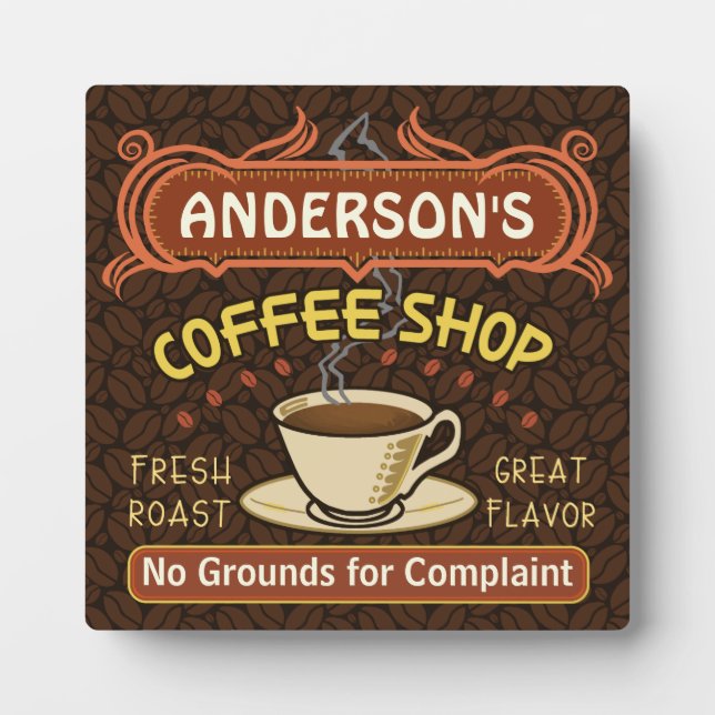 Coffee Shop with Mug Create Your Own Personalized Plaque (Front)