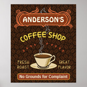 Coffee Shop with Mug Create Your Own Personalized Poster