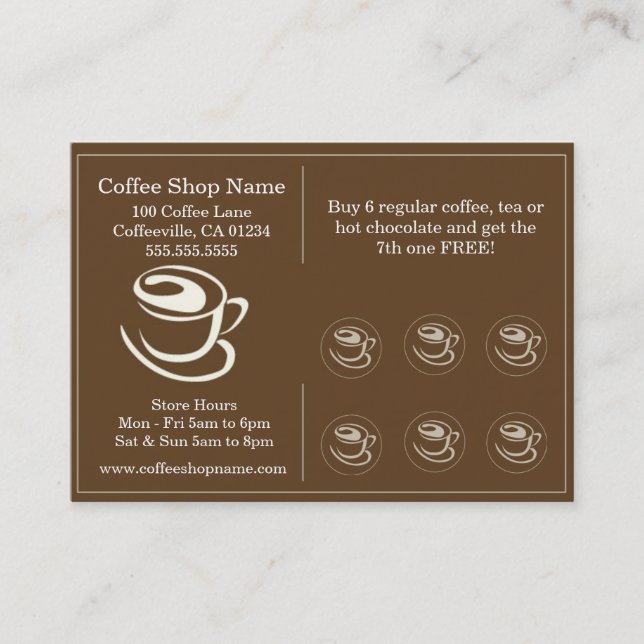 Coffee Shoppe Punch Cards (Front)