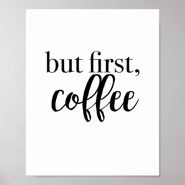 Coffee Sign But First Coffee Kitchen Art (Front)