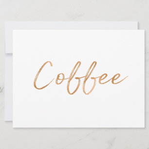 "Coffee" Sign   Stylish Gold Rose Hand Lettered