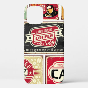 Coffee signs and labels collection. Retro and vint iPhone 12 Case