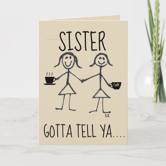 COFFEE SISTER GREETING CARDS (Front)
