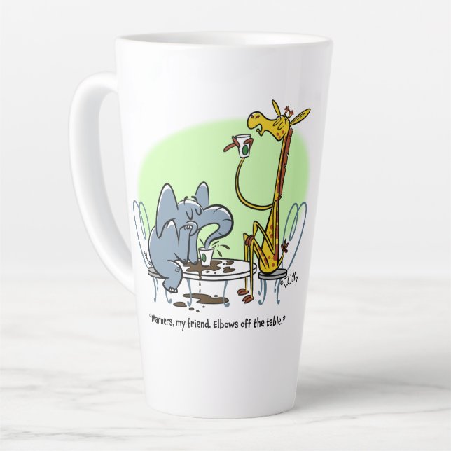 COFFEE SLOB by Jeff Willis Art Latte Mug (Left Angle)