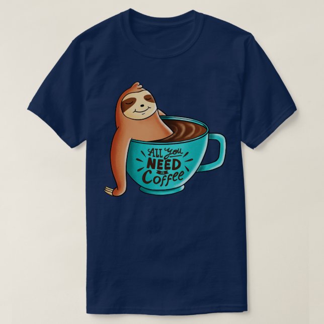 Coffee Sloth1 T-Shirt (Design Front)