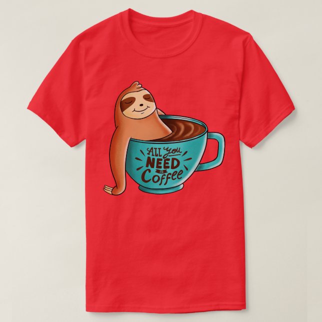 Coffee Sloth 1 T-Shirt (Design Front)
