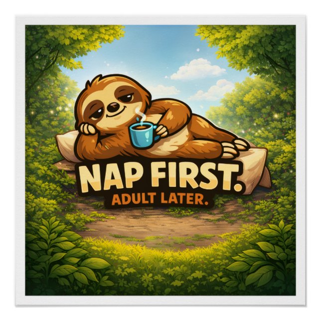 Coffee Sloth - Critter Kingdom Poster (Front)