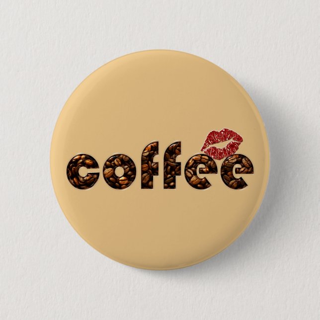 coffee smooch 2 inch round button (Front)