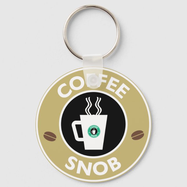 Coffee Snob, Coffee Humour Keychain (Front)