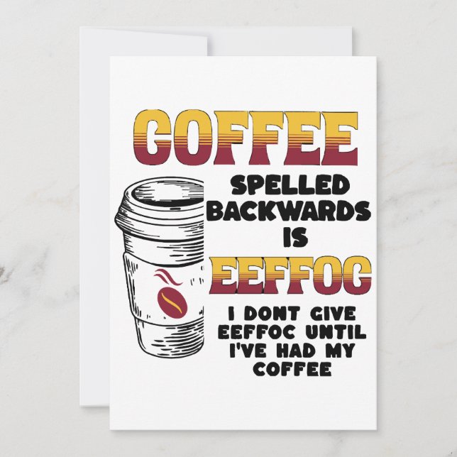 Coffee Spelled Backwards  Invitation (Front)