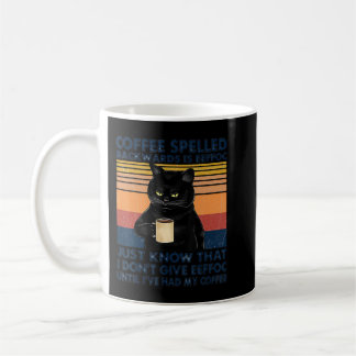 Coffee Spelled Backwards Is Eeffoc Cat Drinking Vi Coffee Mug