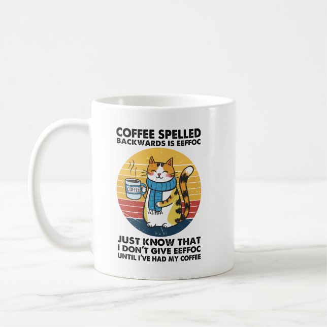 Coffee Spelled Backwards Is EEFFOC – Funny Caffein Mug (Left)
