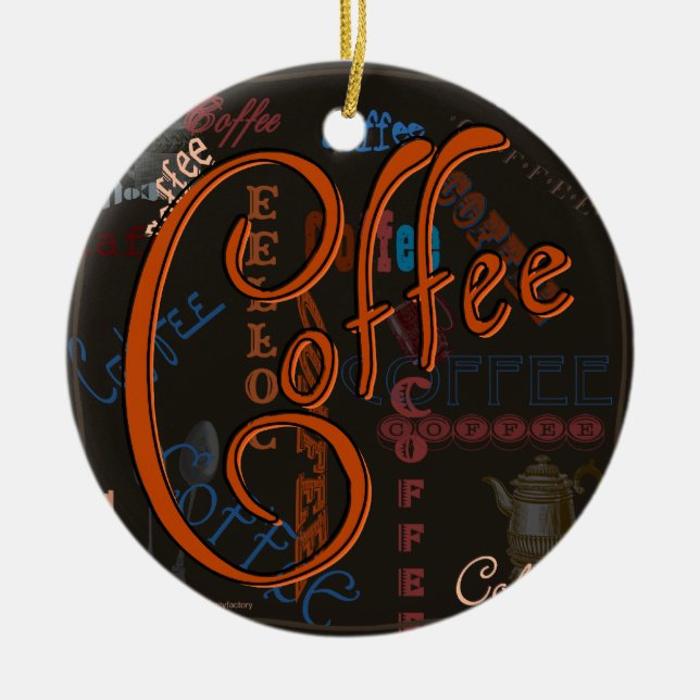 Coffee Spice Ceramic Ornament (Front)
