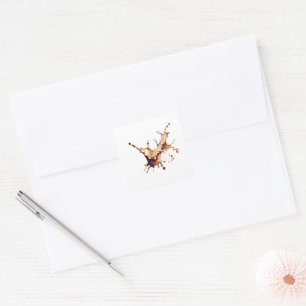 Coffee Spill Square Sticker