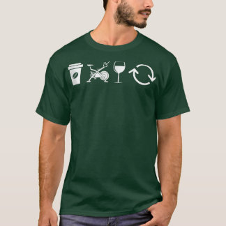 Coffee Spin Wine Repeat Funny Spinning Class Worko T-Shirt