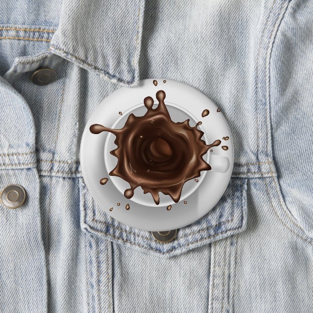 Coffee Splash 4 Inch Round Button (In Situ)