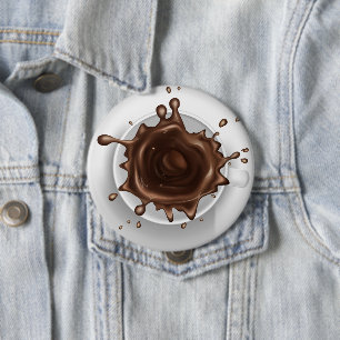 Coffee Splash 4 Inch Round Button