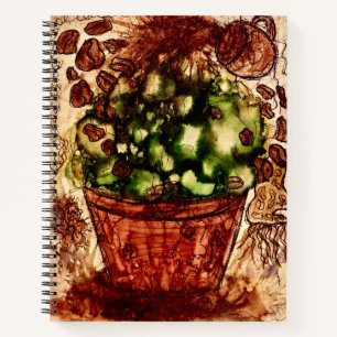 Coffee Splash Art Notebook – Vibrant Coffee Bean W