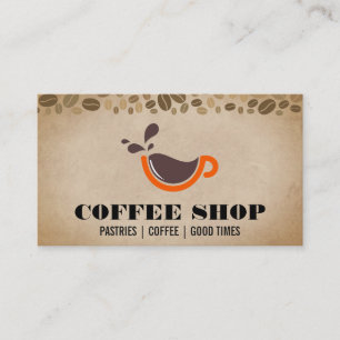 Coffee Splash in Cup Logo Business Card